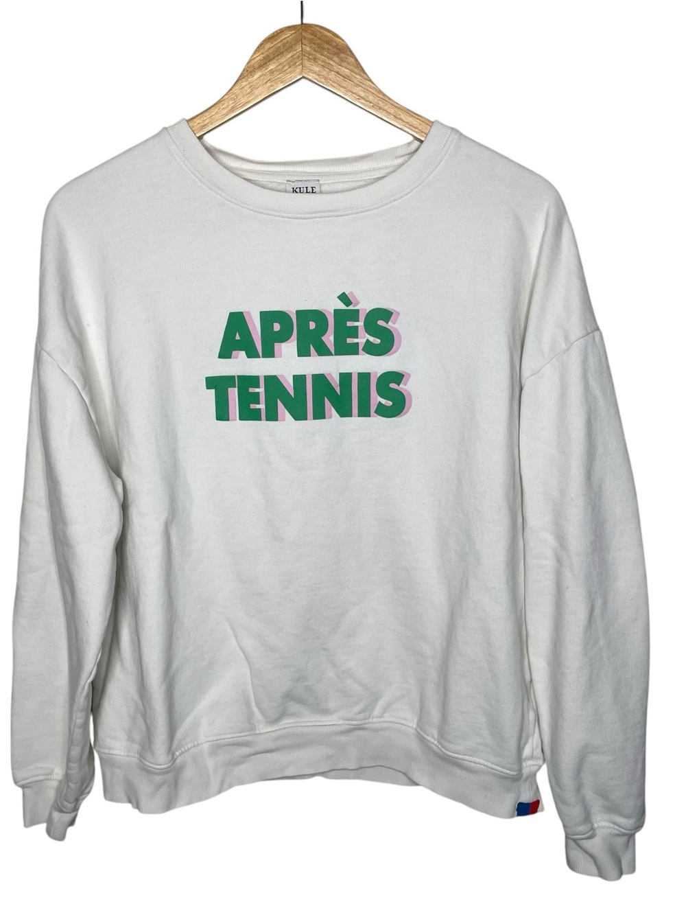 KULE The Oversized Apres Tennis Sweatshirt Cream Medium - Picture 4 of 10